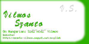 vilmos szanto business card